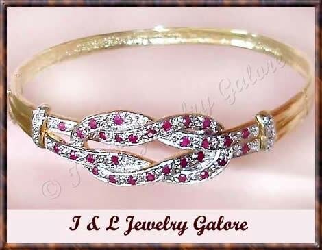 Designer Genuine RUBY & DIAMOND gold bangle