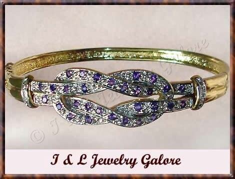 Designer Amethyst & DIAMOND gold bangle