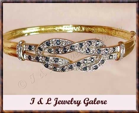 Designer Genuine SAPPHIRE & DIAMOND gold bangle