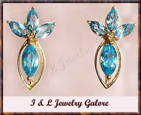 3.15ctw genuine TOPAZ gold earrings