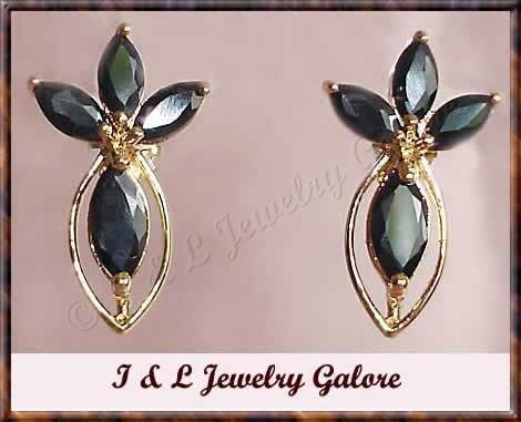 3.50ctw genuine SAPPHIRE gold earrings
