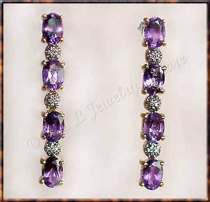 2.79 carat Amethyst & Diamond earrings