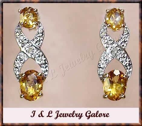 2.00 carat Citrine & Diamond earrings