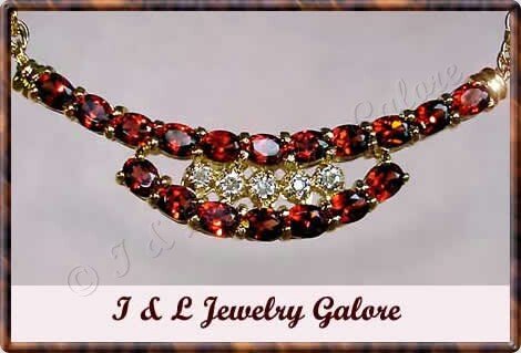3.05 carat genuine GARNET and DIAMOND gold necklace