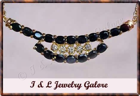 3.55 carat genuine SAPPHIRE and DIAMOND gold necklace