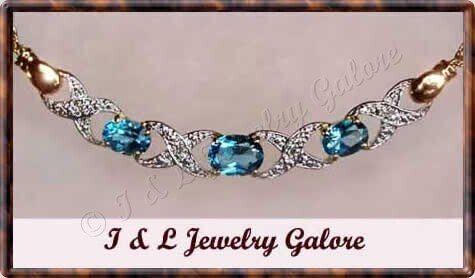 3.03 ctw genuine Blue Topaz & Diamond necklace