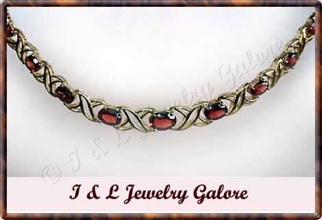 5.8 carat genuine GARNET gold necklace