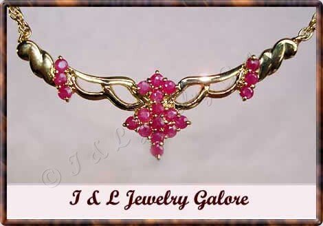 Unique genuine RUBY designer style gold necklace