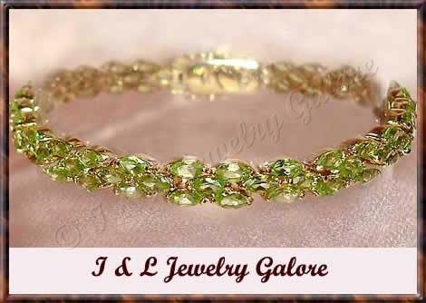 Amazing *13.00 carat* genuine peridot tennis bracelet