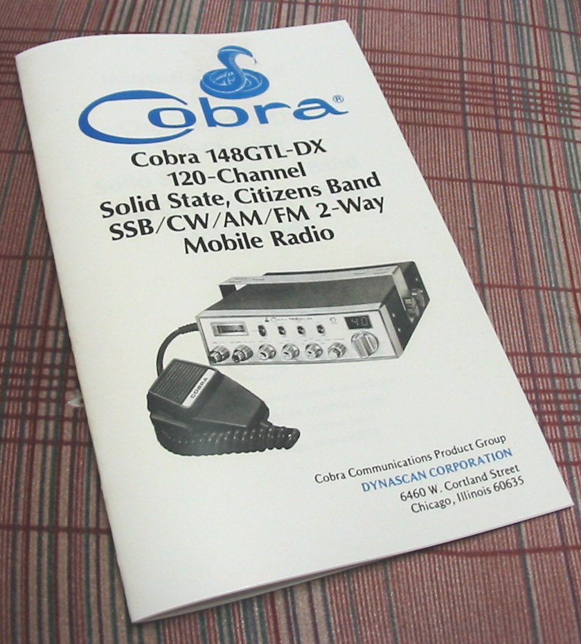 Cobra 148GTL DX Export CB Radio Owners Manual Schematic Parts List