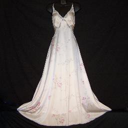 Vintage Lingerie Miss Elaine Floral Nightgown Negligee 56" Length ~