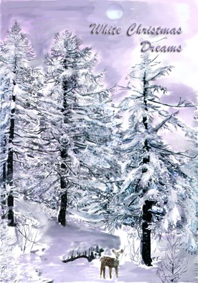 White Christmas Dreams - Watercolor Greeting Cards - Box of 8 5inch by 7inch greeting cards