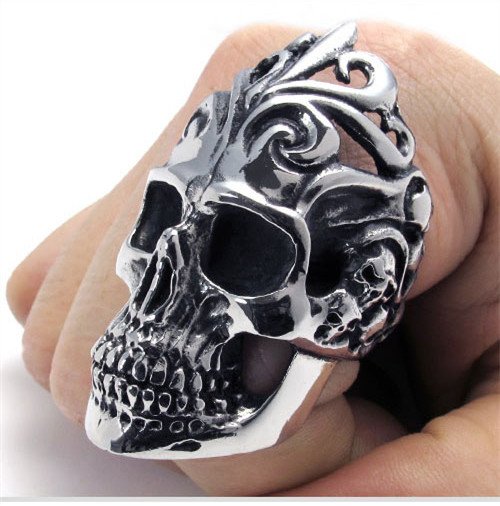 Men skull cool Finger Rings PUNK style titanium rings for men SKULL rings fashion jewelry COOL