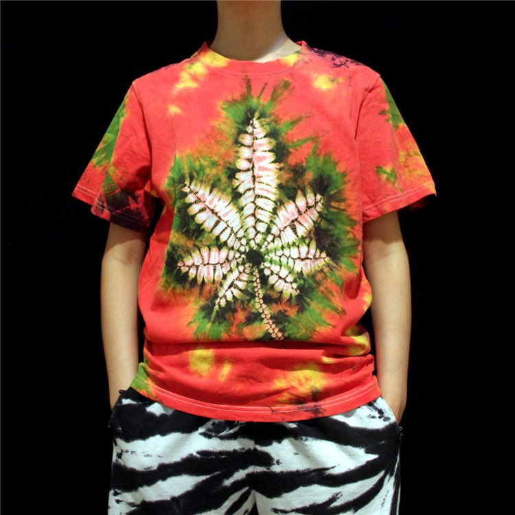 unique Men tie dye shirts leaf tie dyeing tie dye designs professional Handmade