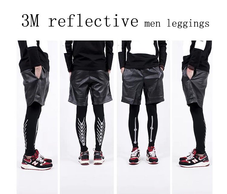 fashion mens sports leggings 3M reflective jogger pants hiphop Inner wear