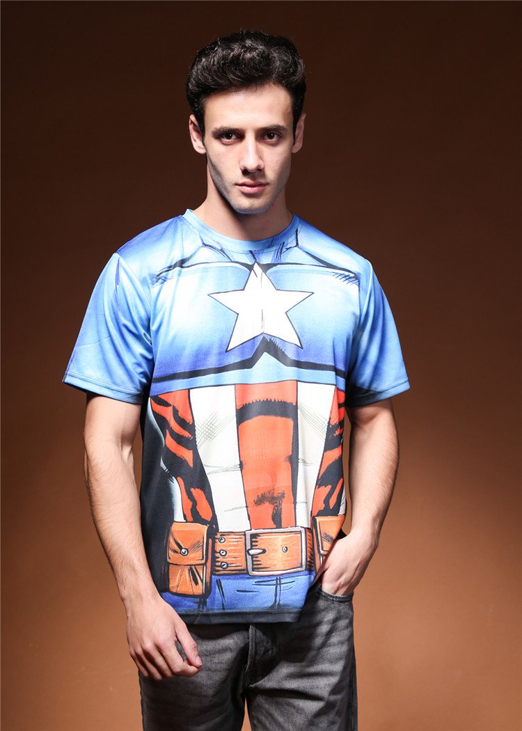Men cool Captain America Logo tshirt t shirts 3D print tshirts sport New Personalized T-Shirts