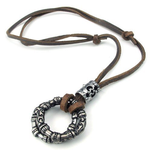 Men Genuine Leather Chain Adjustable necklaces Birthday Gifts