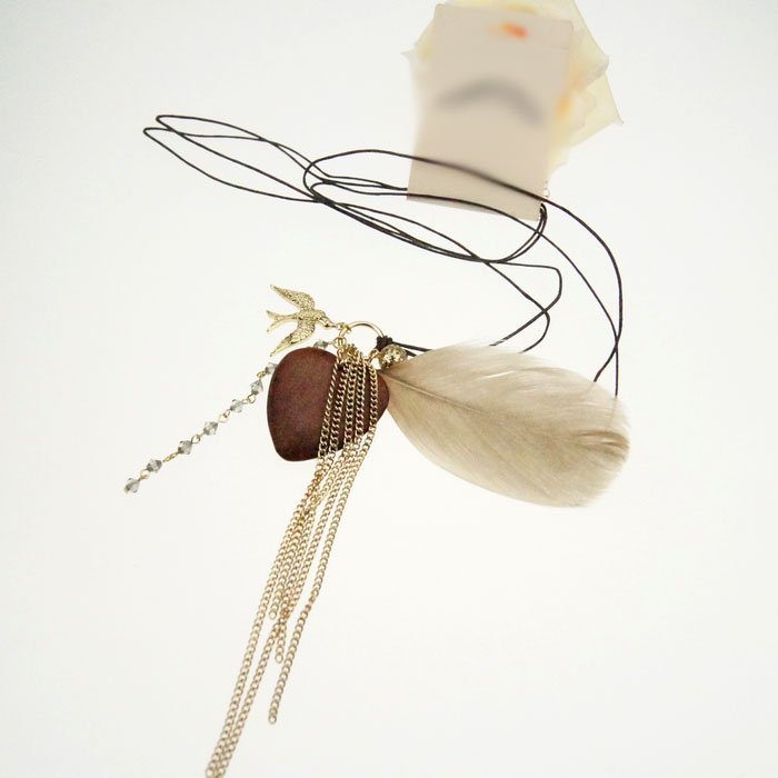 fashion jewelry charm chain Feather necklaces for women gifts