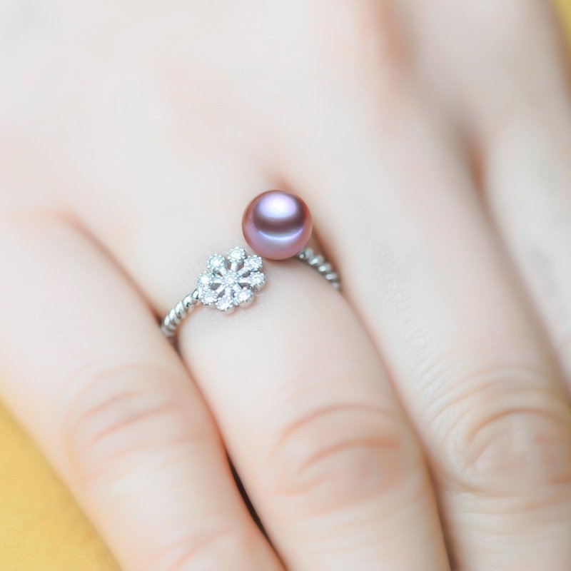 AAA+ fashion jewelry 7-8mm Freshwater pearl rings with 925 sterling silver for women