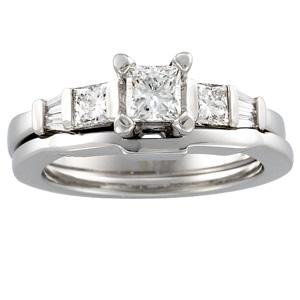 14K White Gold Diamond Bridal Engagement Ring