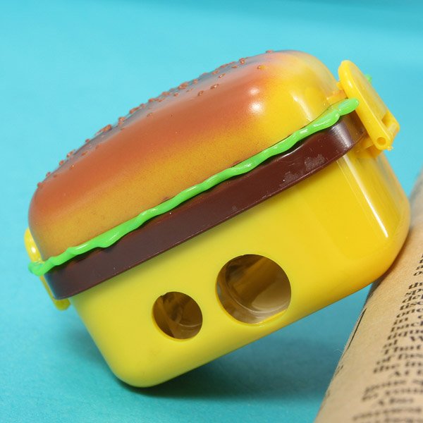 2 Hole Hamburger Pencil sharpener Eraser School Stationery