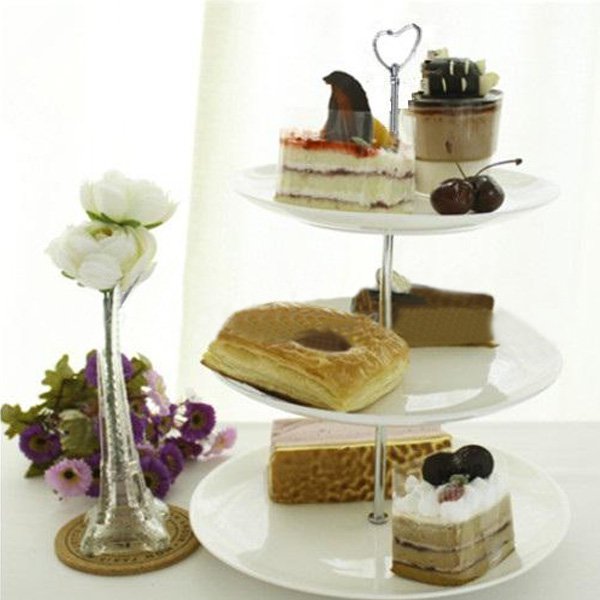Zinc Alloy Heart-shaped Fruit Bowl Cake Plate Stand