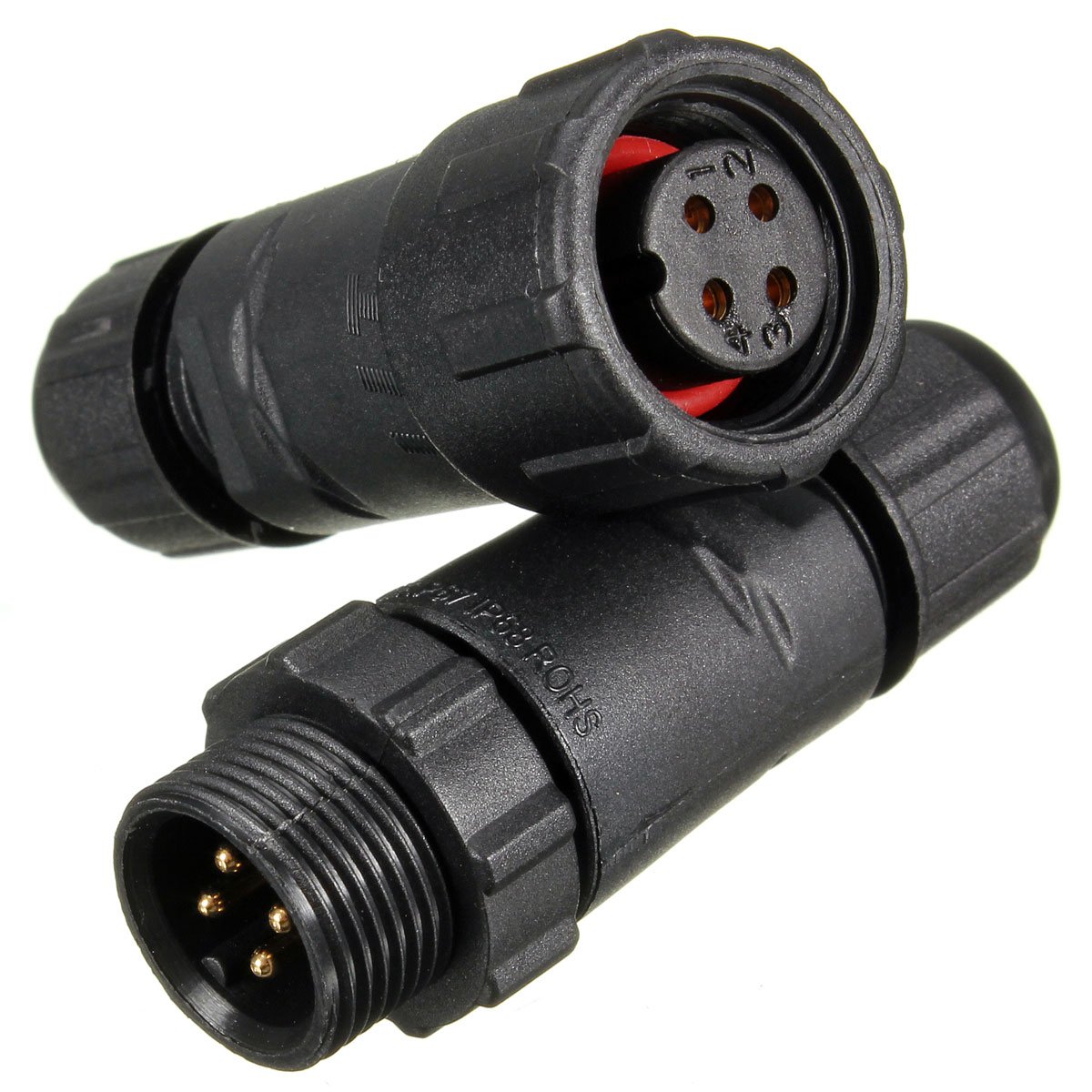 4 Pins Waterproof Electric Plug Cable Wire Connector Socket