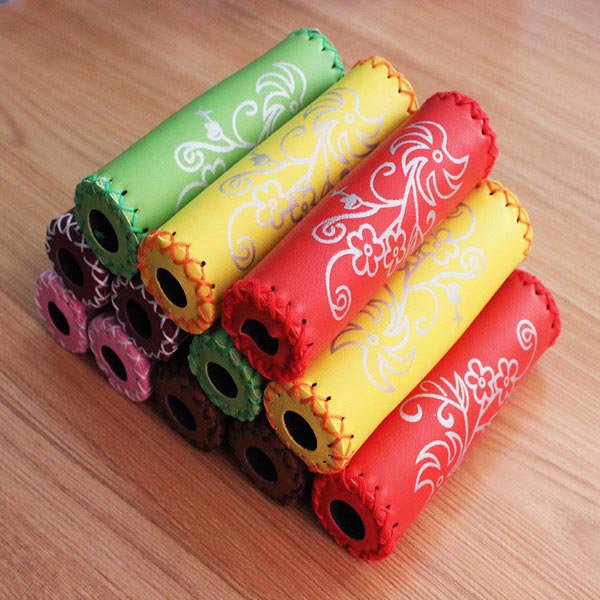 Retro Leather Cycling MTB Bike Bicycle Handlebar Grip Ends
