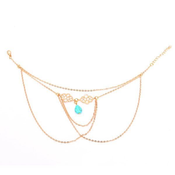 Turquoise Tassel Chain Upper Arm Cuff Armlet Armband Bracelet
