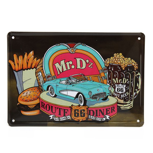 Route 66 Diner Tin Sign Vintage Metal Plaque Bar Pub Home Wall Decor