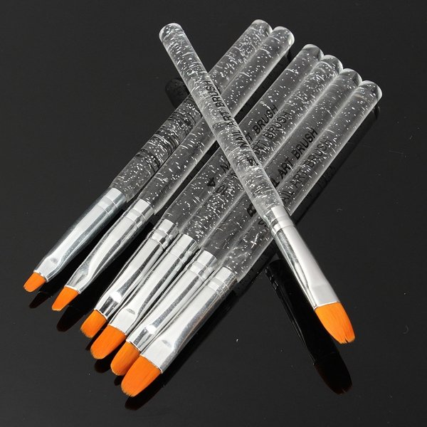 7pcs UV Gel Acrylic Crystal Nail Design Builder Painting Brush Pen