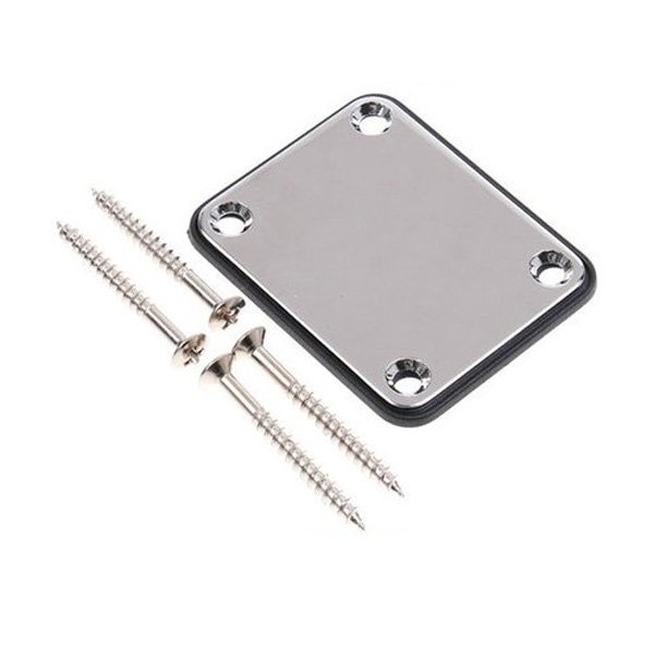 Chrome Neck Plate for Electric Guitar with Four Mounting Screws
