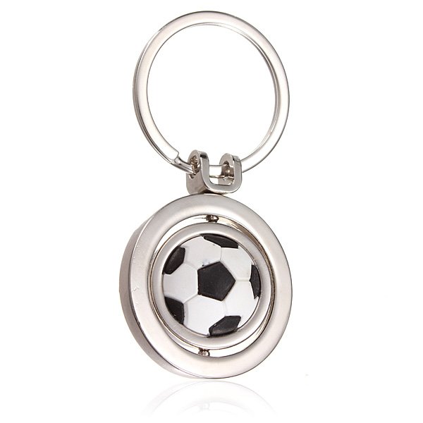 3D Sports Rotating Soccer Keychain Keyring Key Chain Ring