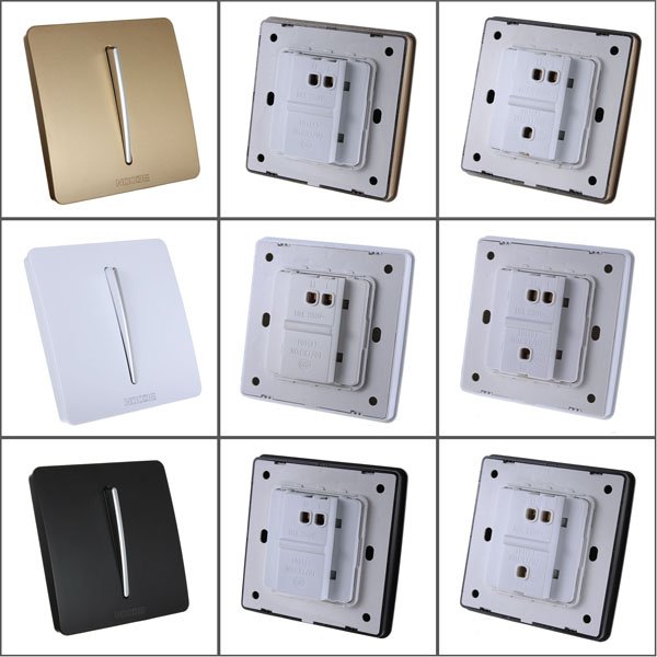 10A 220V One 1 Gang Button Single / Double Control Wall Light Switch