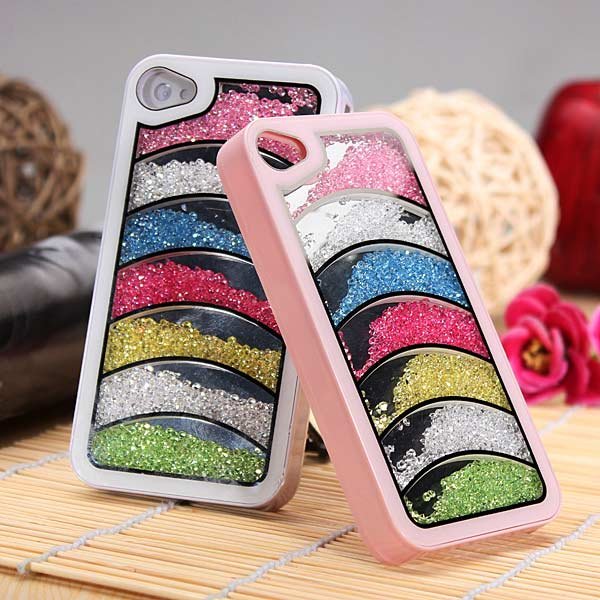 Bling Diamond Crystal Rhinestone Rainbow Hard Case For iPhone 4 4S