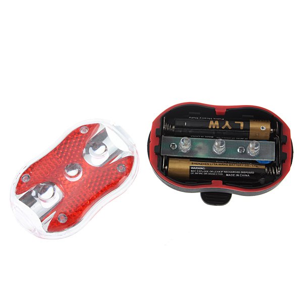 Bike Bicycle 3 LED Safety Rear Tail Light Laser Beam Lamp