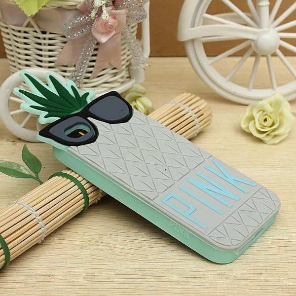 Vivid Pineapple Shape Silicon Protector Case Cover For iPhone 5 5S