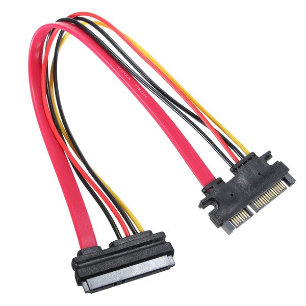 Male To Female 7+15 Pin Serial ATA SATA Data Power Extension Cable