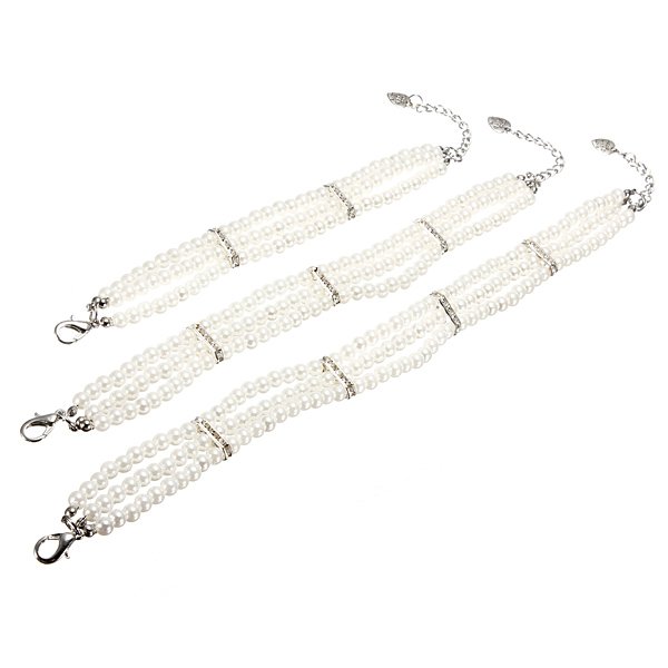 Fashionable Pet 3 Rows Pearls Jewelry Necklace Collar