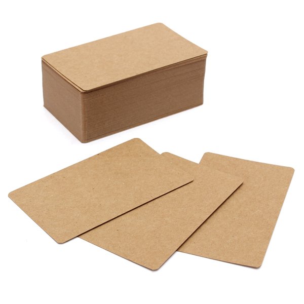 100pcs Kraft Paper Card Blank Kraft Cardboard Word Card Message Card