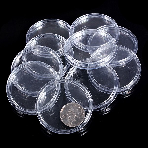 10pcs 18mm to 50mm Boxed Lighthouse Coin Capsules Coin Display Cases