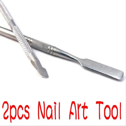 2X Cuticle Nail Pusher Remover Stainless Steel Manicure