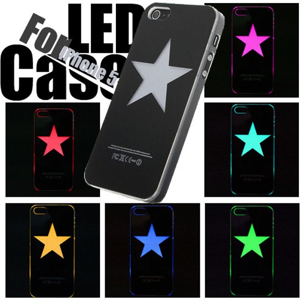 Star Pattern LED Color Change Flash Light Case For iPhone 5 5G