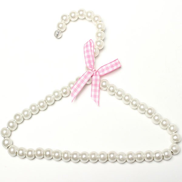 Pet Plastic Pearl Bow Clothes Hanger For Dog Cat Kid Children