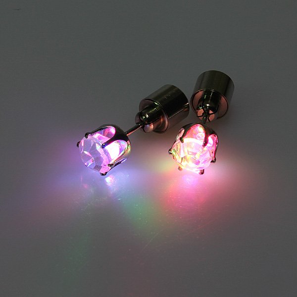 1pc Light Up Led Earring Ear Stud Dance Party Accessories
