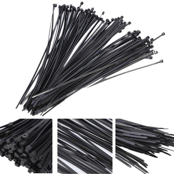 100Pcs Plastic Nylon Cable Ties Zip Wire Wrap Strap