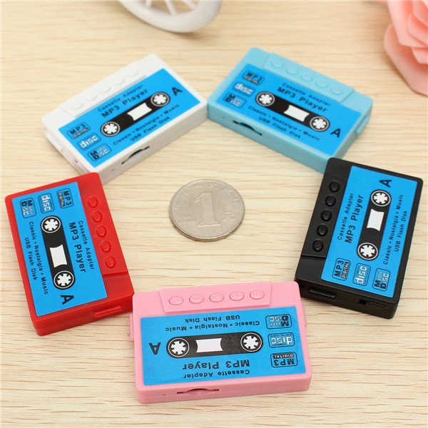 Mini USB MP3 Music Player Disk Cassette Shape Support 1-32GB Micro SD TF Card