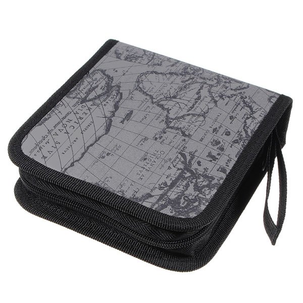 40 Disc CD DVD Album Holder Storage Case Bag Map Pattern