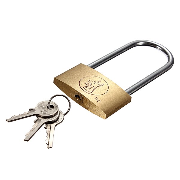 50mm Suitcase Locker Toolbox Brass Padlock Long Shackle keys