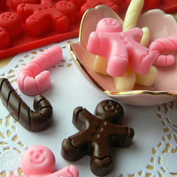 Silicone Candy Cane Chocolate Cookie Mould For Xmas Party